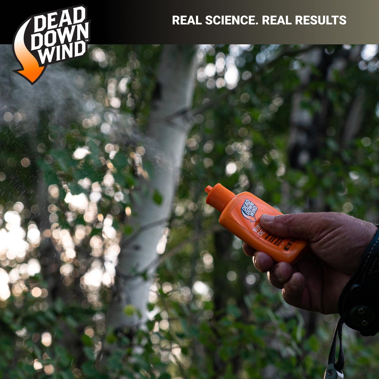 Dead Down Wind Hunting Wind Detector | Odorless Wind Direction Indicator, Longer Range Visibility, Detects Subtle Breezes, No Clumping, Mess Free Formula | Secure Squeeze Bottle | .98 Oz Orange One Size