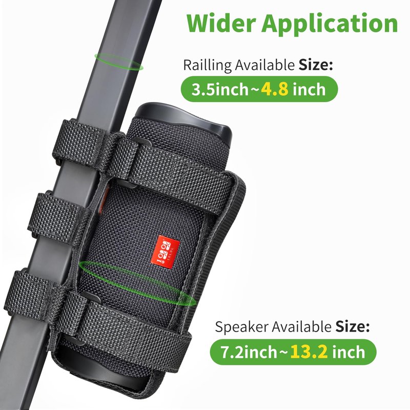 10L0L Golf Cart Speaker Mount, Adjustable Strap Bluetooth Wireless Speaker Holder for Yamaha, EZGO, Club Car Carts and Bike ATV, Anti-Slip Secure Rail Mount
