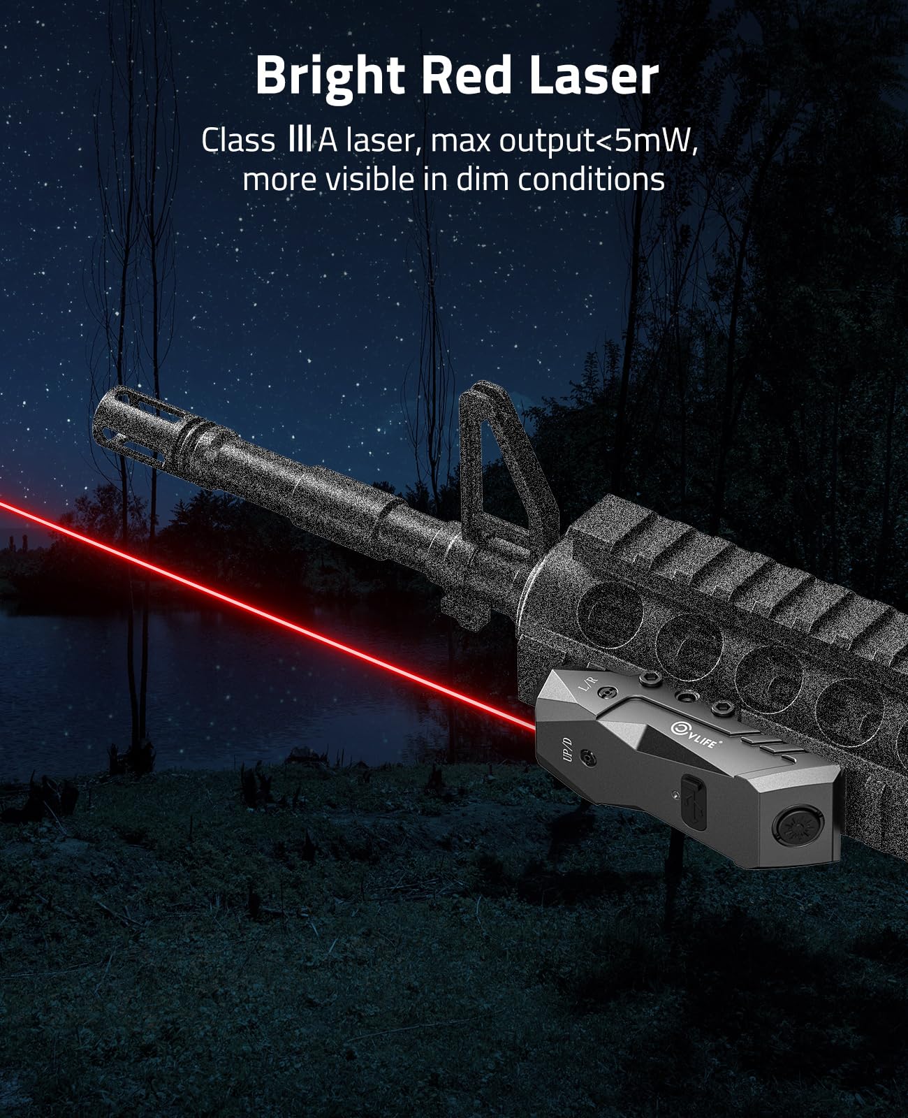 CVLIFE Rechargeable Rifle Laser Sight Compatible with Picatinny Rail, Low Profile Red Laser Sight for 21MM Picatinny Rail, Red Laser Beam with Strobe Function