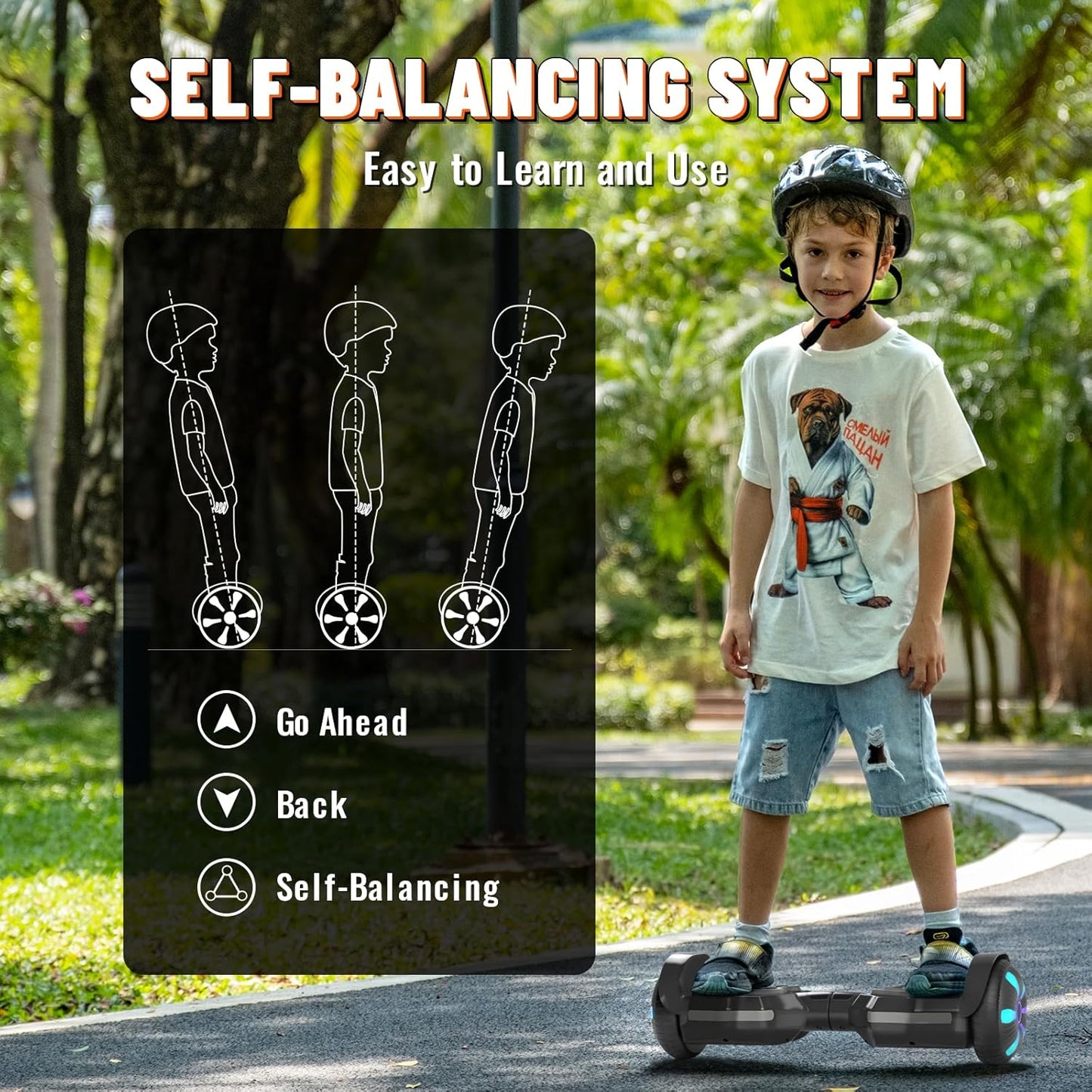 SIMATE Electric Scooter - Bluetooth Speakers, LED Light-Up Wheels & APP Control | Dual 250W Motors, 8.5 mph, 8.5 Miles Range