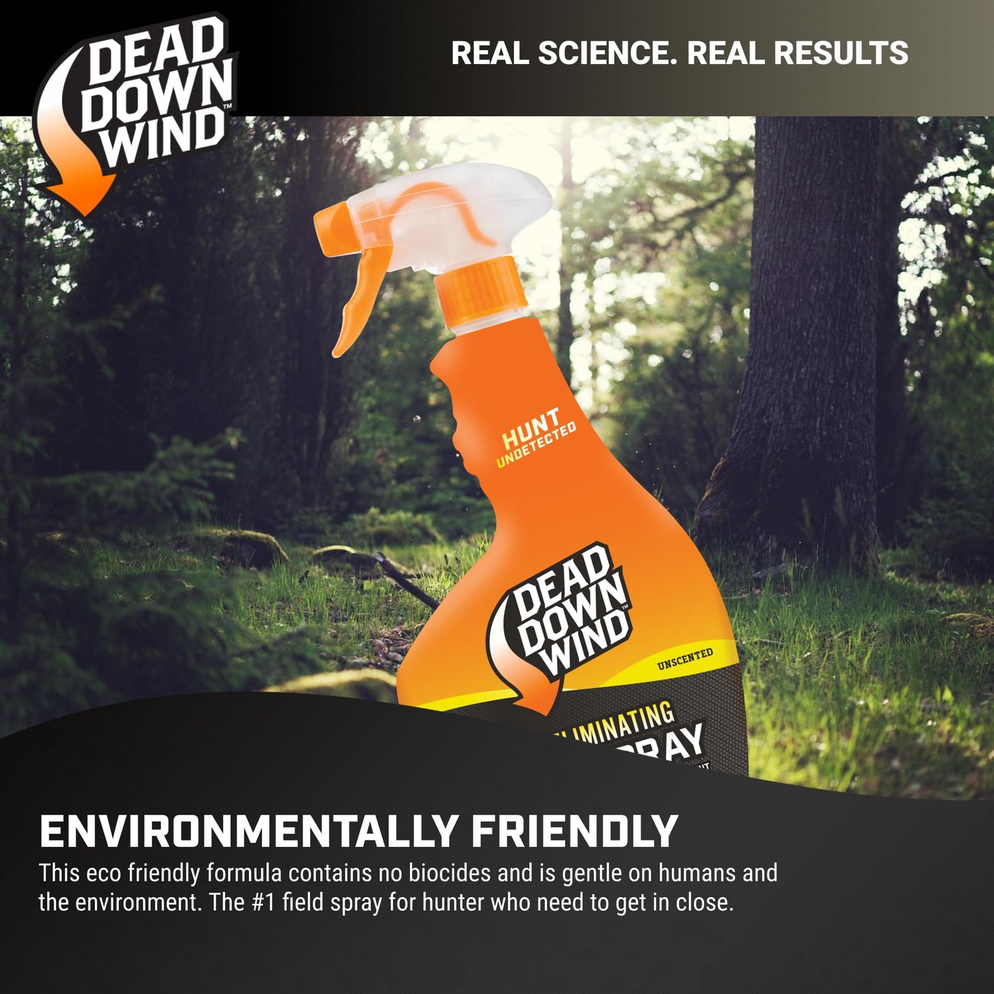 DEAD DOWN WIND Evolve Field Spray Bottle - Odor Fighting Hunting Scent Control Spray - Unscented, Safe for Sensitive Skin - Easy To Use for Hunting Gear & Clothing (24 oz)