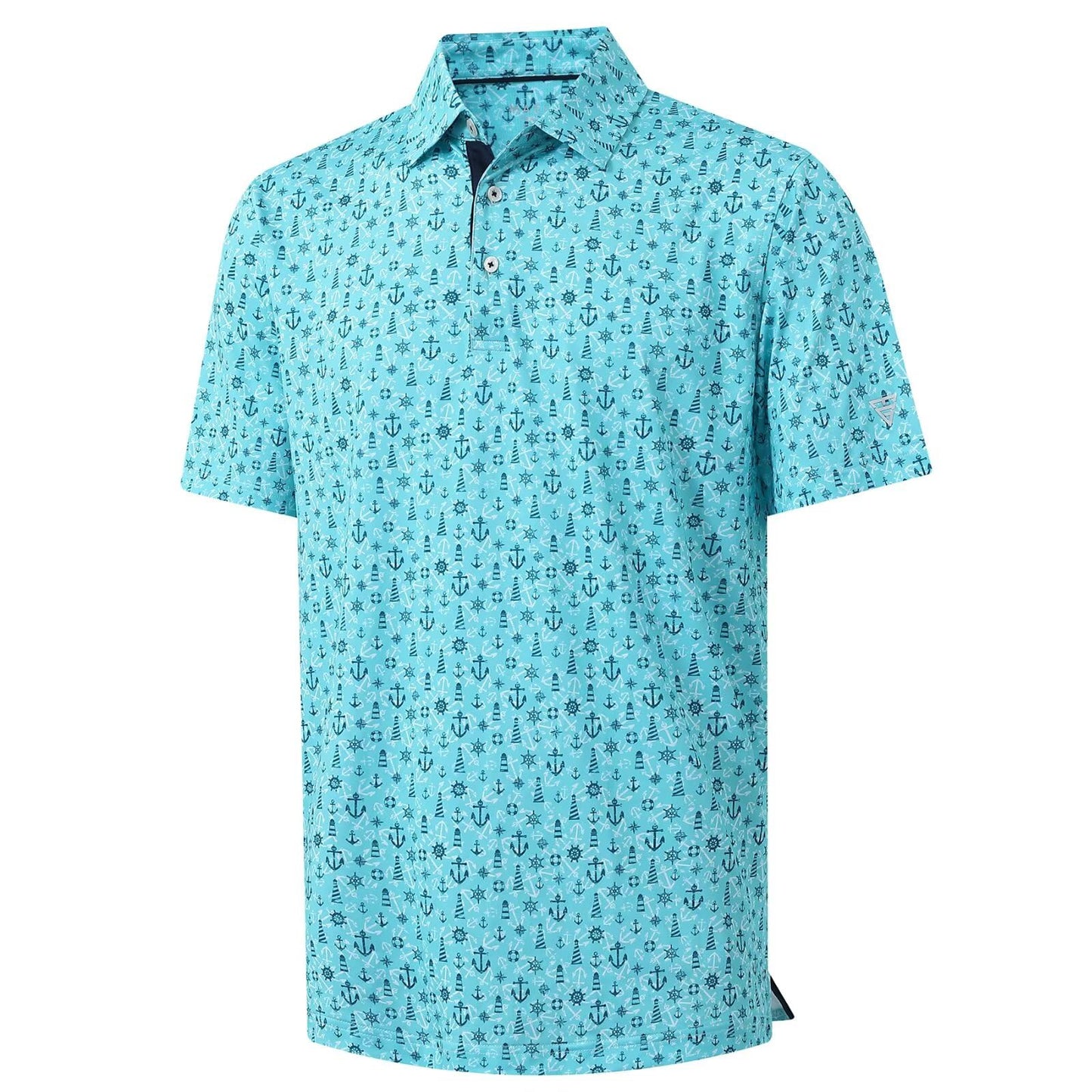 M MAELREG Polo Shirts for Men Quick Dry Fit Short Sleeve Performance Moisture Wicking Print Men’s Golf Shirts