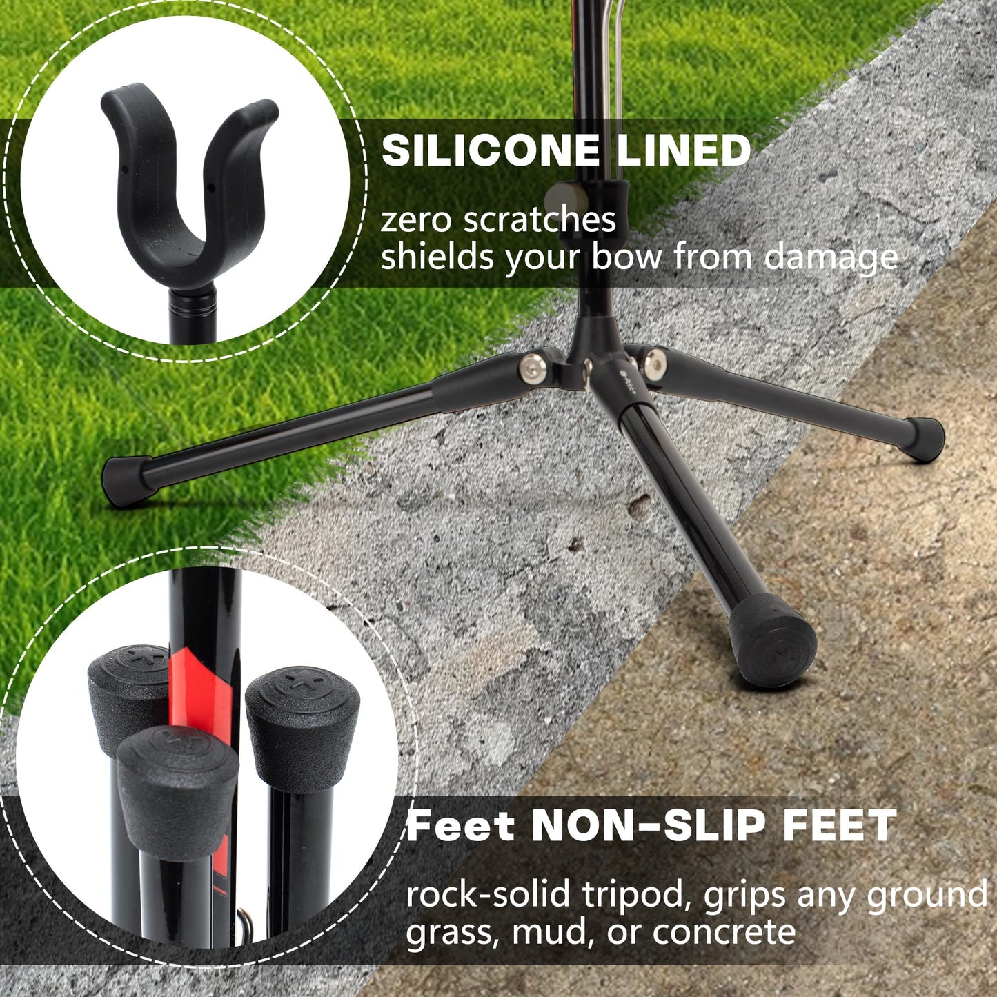 Archery Bow Stand Foldable Pure Carbon Bow Holder