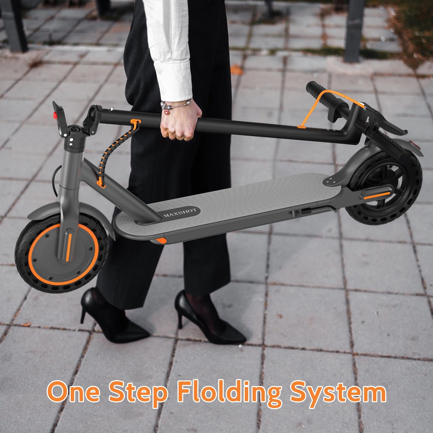 MAXSHOT Electric Scooter for Adults, 8.5/10/14" Tires, 19/22Mph, 350W/500W Motor, 21-28 Miles Range, Folding E-Scooter with Dual Suspension,APP(V1/SPRO/MAX/PRO/X1/X1PRO/PR)