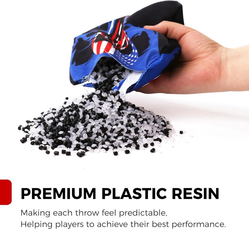 Professional Cornhole Bags Set of 8 - Regulation 6”x6”, Dual-Sided Slick & Stick | Quad-Stitched Durability
