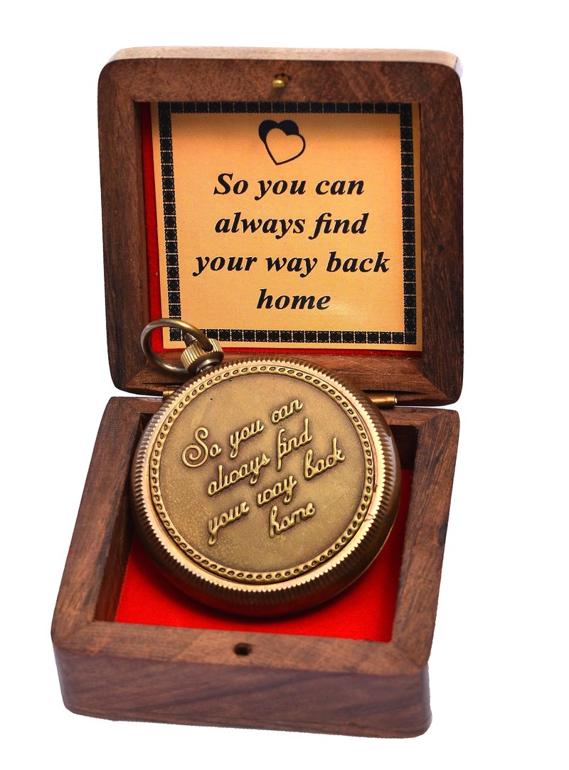 So You Can Always Find Your Way Back Home Engraved Compass - Religious Gifts for Men, Boys' Baptism & Confirmation, Christian & Catholic Personalized Sentimental Graduation Inspirational