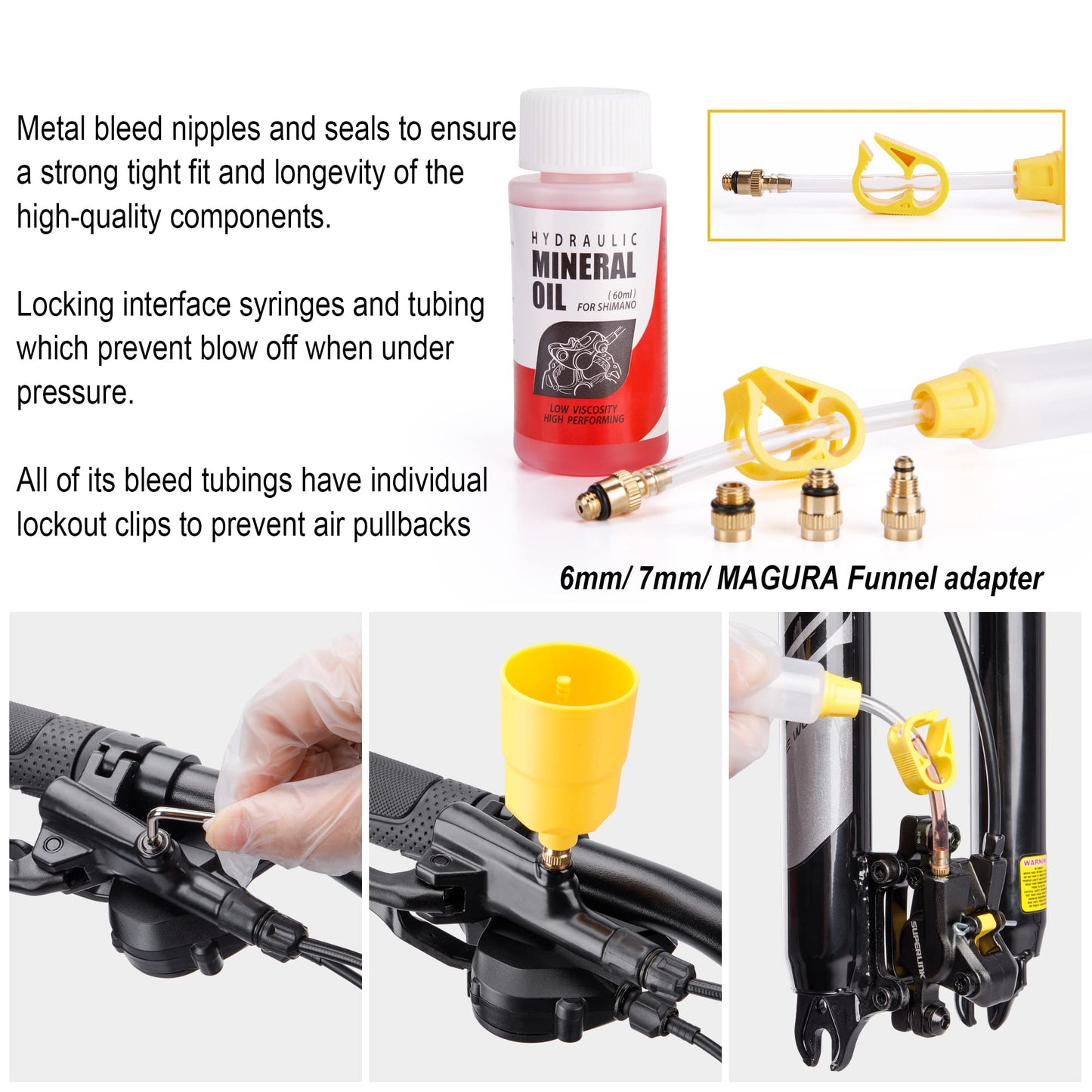 DOT Brake Bleed Kit for SRAM - Mountain Hydraulic Disc Brake Bleeding kit Tool with 60ml Dot 5.1 Fluid (Style:B)