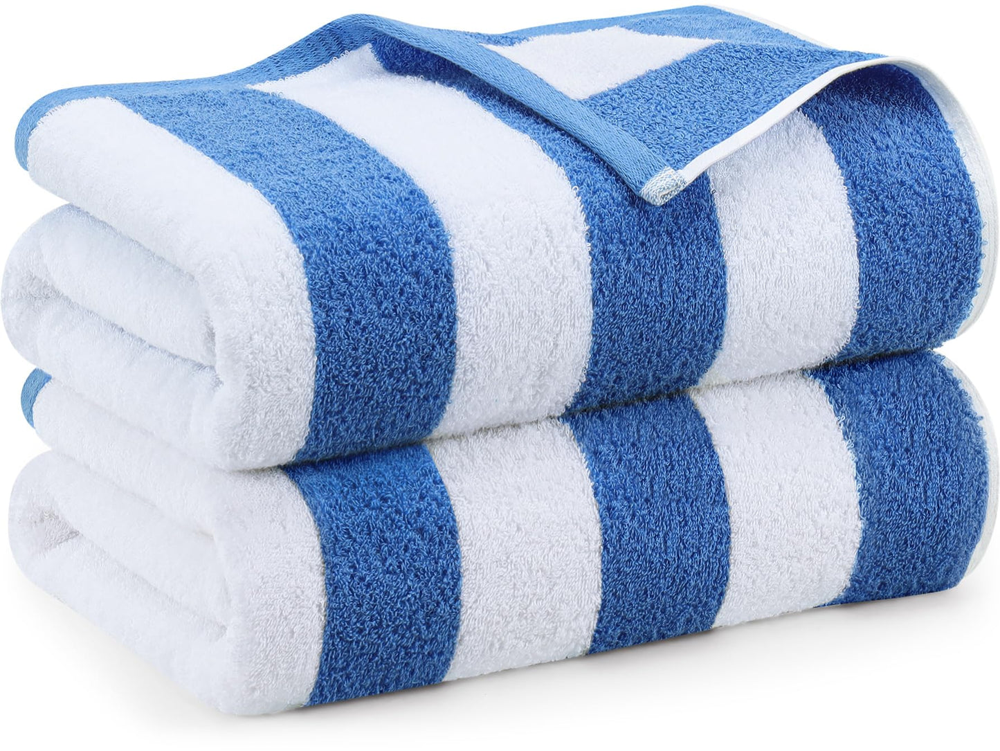 Utopia Towels Pack of 2 Oversized Cabana Beach Towels, 35 x 70 Inches 100% Ring-Spun Cotton Jumbo Bath Sheet, Highly Absorbent, Super Soft & Quick-Dry Towel for Beach, Pool and Bath (Blue)