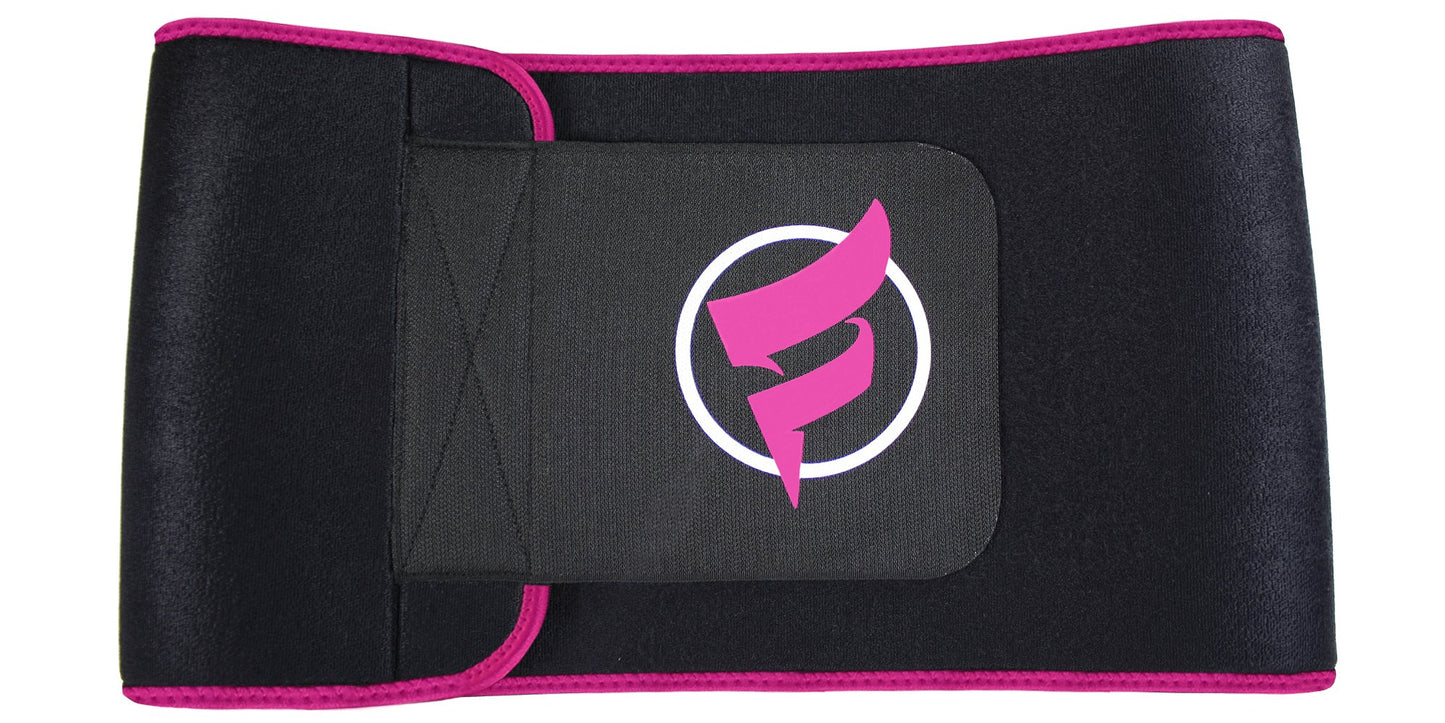 Fitru Waist Trimmer Sauna Ab Belt for Women & Men - Waist Trainer Stomach Wrap Pink