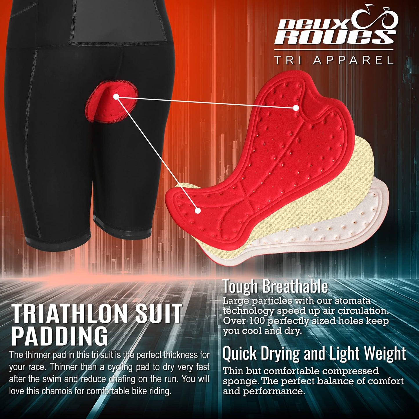 Deux Roues Youth Triathlon Suit Racing Tri Cycling Skin Suit Bike Swim Run - Bonus Race Bib Belt (Gray, Youth 10)