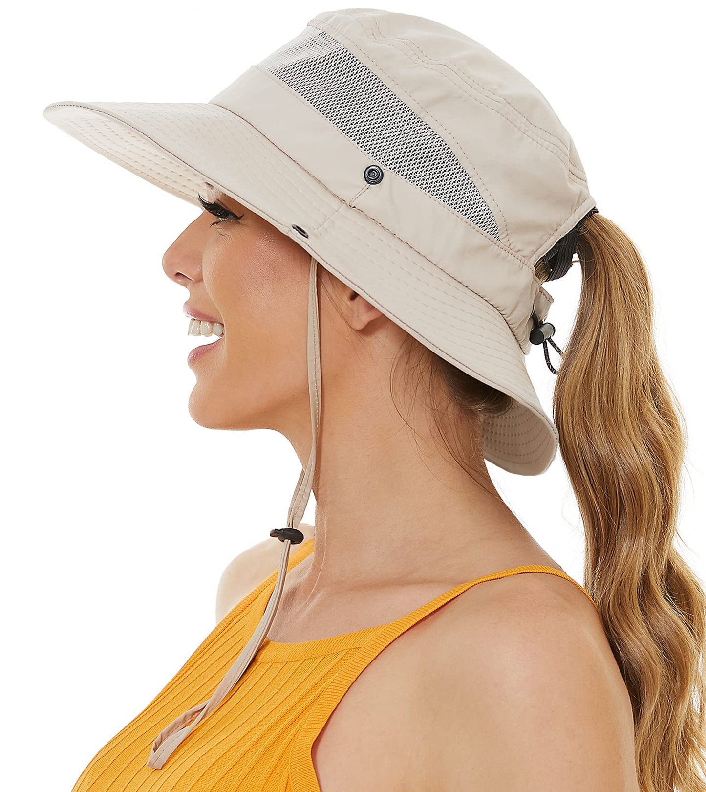 EW East Water Sun Beach Hat for Women, UPF50+ Waterproof with Ponytail Hole