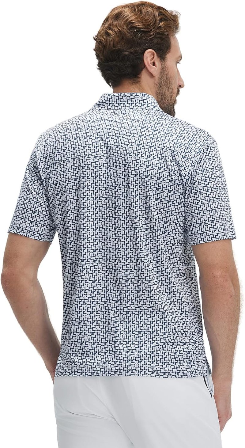 Mens Golf Shirt - Short Sleeve Dry Fit Polo with Moisture-Wicking Patterns | Performance Collared Top