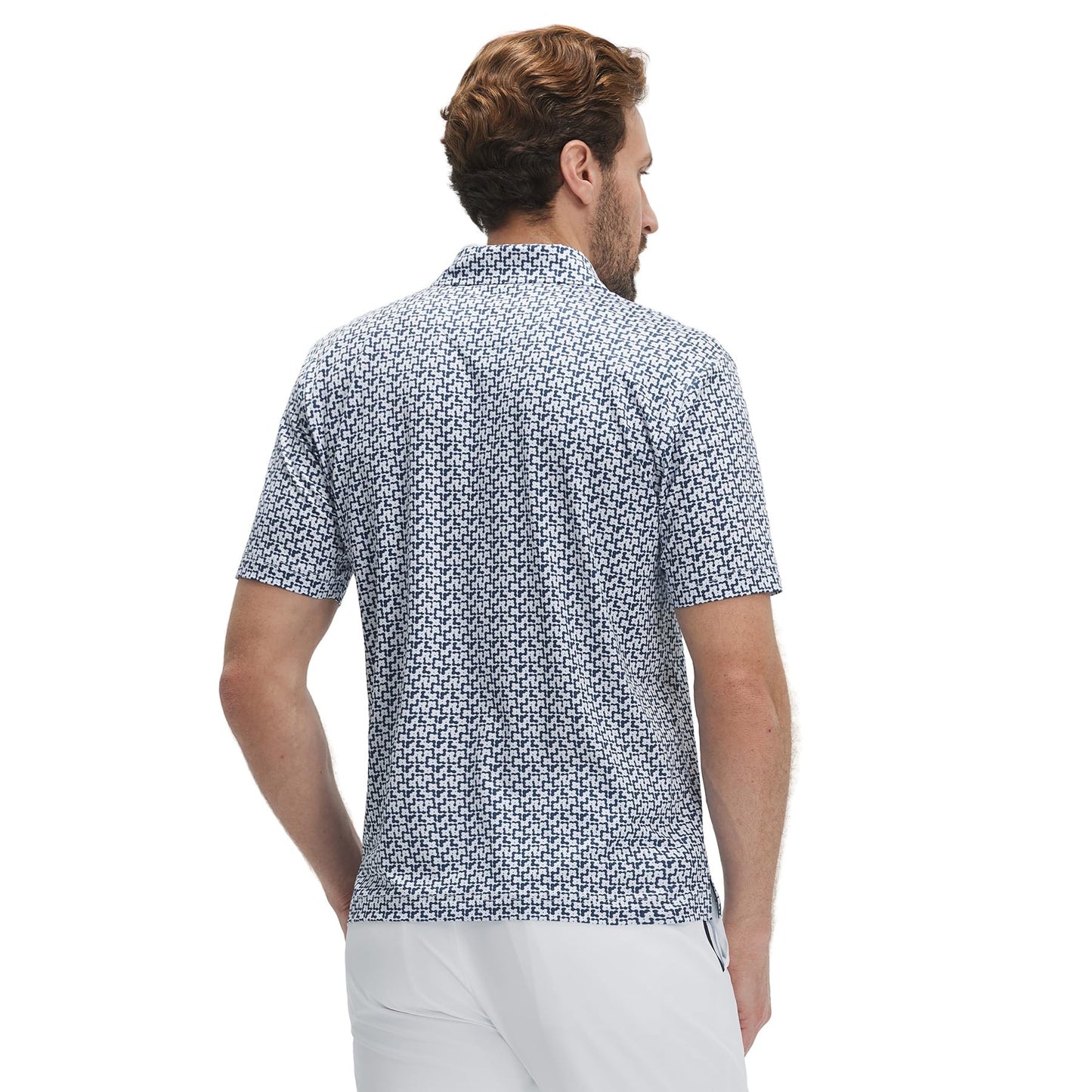 M MAELREG Polo Shirts for Men Quick Dry Fit Short Sleeve Performance Moisture Wicking Print Men’s Golf Shirts