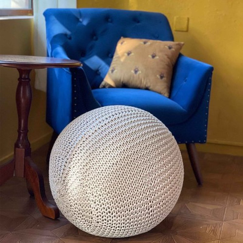 ART pinecone Yoga Ball Cover - Cotton Rope Cover for Exercise, Birthing, Stability, Fitness, Balance, Pilates Ball (65 cm/26" Off White)