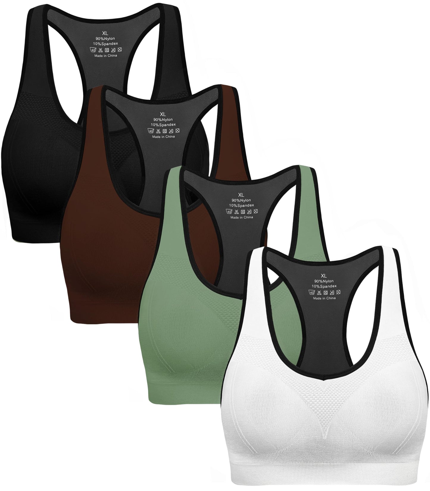 Racerback Sports Bras for Women with Pads - High Impact Athletic Tank Tops for Yoga and Workout Brassieres Bra