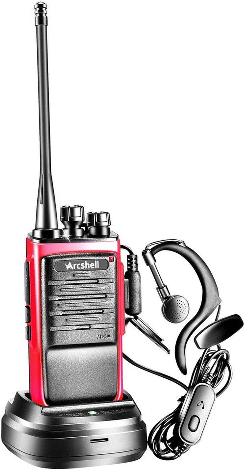 Arcshell Rechargeable Long Range Two-Way Radios with Earpiece 6 Pack Arcshell AR-6 Walkie Talkies Li-ion Battery and Charger Included