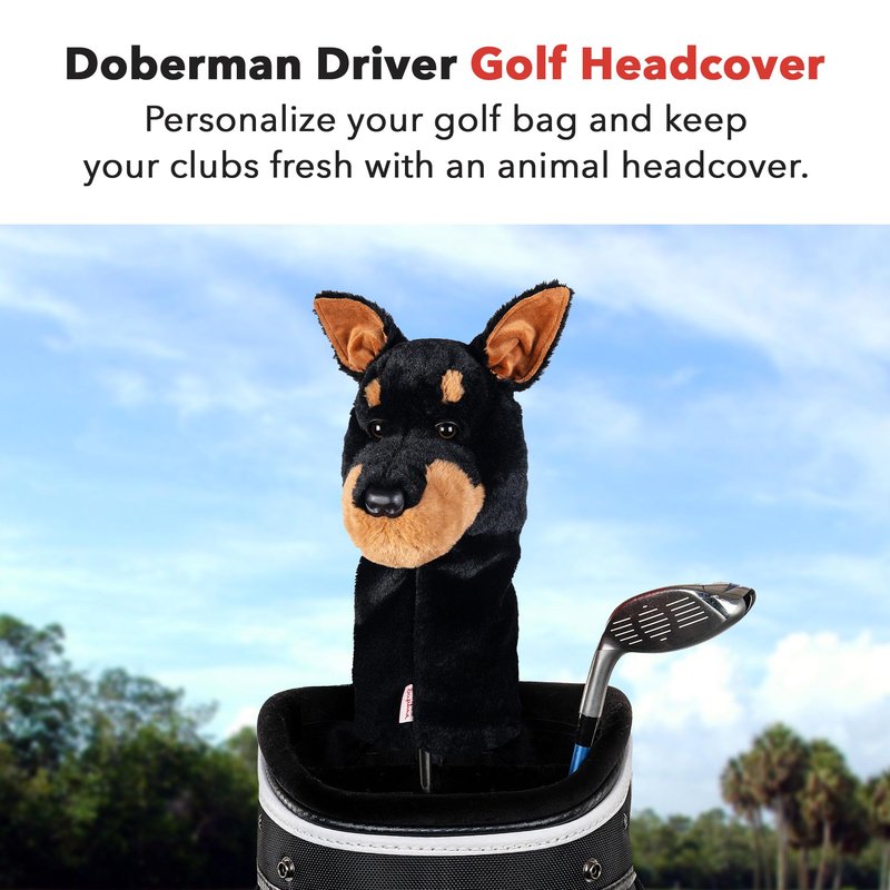 Daphne's Headcovers Doberman Driver Headcover | Funny Golf Club Covers | Golf Head Covers for Drivers | Stylish Golf Club Head Covers | Golf Driver Covers | Men’s & Women’s Driver Headcover