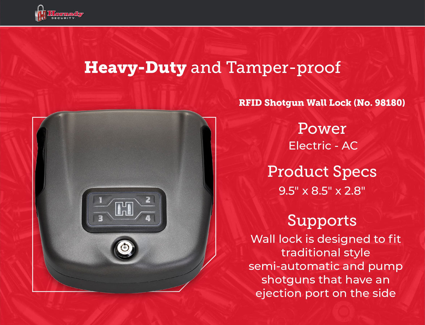 Hornady Rapid Safe Wall Mount for Long Guns – RFID Entry Quick Access Safe For Shotguns and Rifles