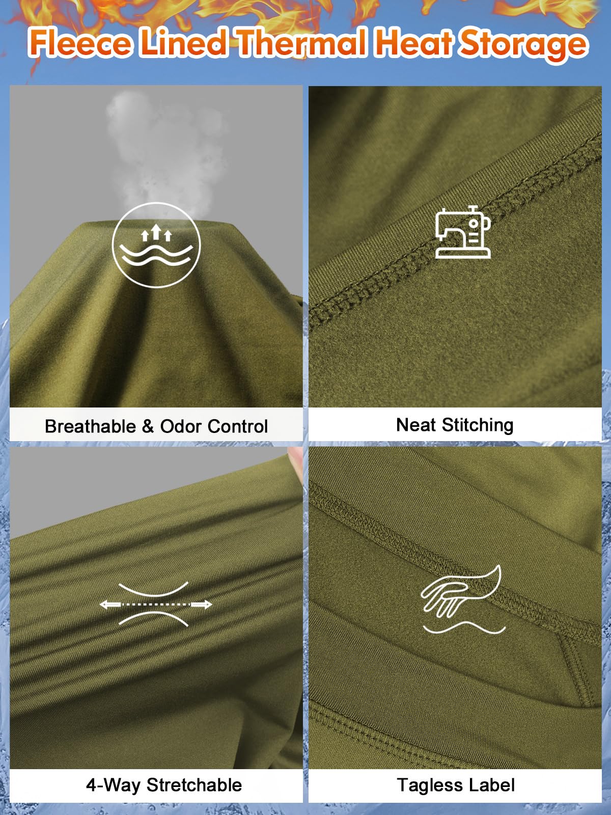 romision Thermal Underwear for Men Long Johns Set Hunting Gear Base Layer