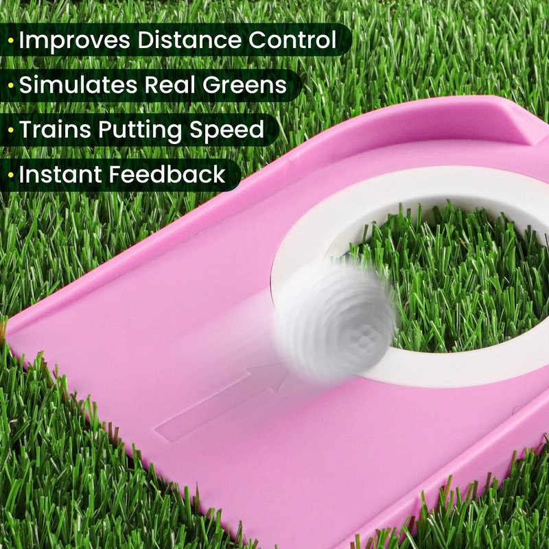 FINGER TEN Golf Putting Cup with Numbered Flag Design Value 6 or 9 Pack, Durable Plastic Practice Cups Golf Training Aids, Lightweight Easy to Carry for Office Backyard Indoor Outdoor (Pink-6 Pack)