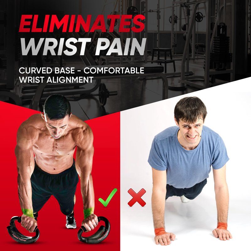 Legend Pushup – Advanced Push-Up Bars to Eliminate Wrist Pain, Generate More Muscle Growth, Deliver Faster Results, and Prevent Plateaus – Rocking Handle Design for Natural Movement and Effective Workouts