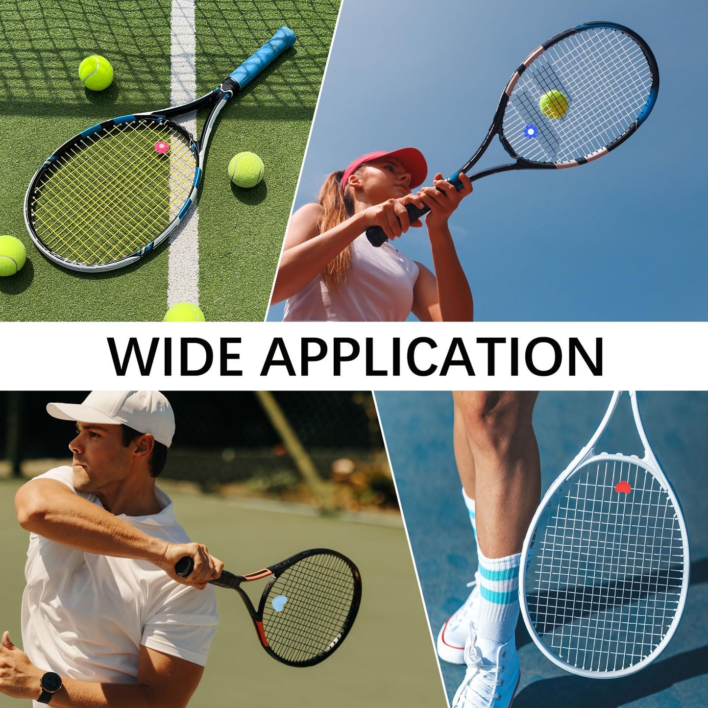 YELARXI Tennis Racket Vibration Dampener Soft Silicone Racket Shock Absorber, Fit for Tennis Racquet String - Flower Shaped (Light Pink, 3Pcs)