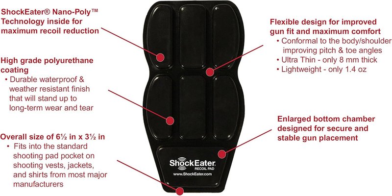 ShockEater Recoil Pad - Comfortable Gun Recoil Cushion for Enhanced Shooting Experience