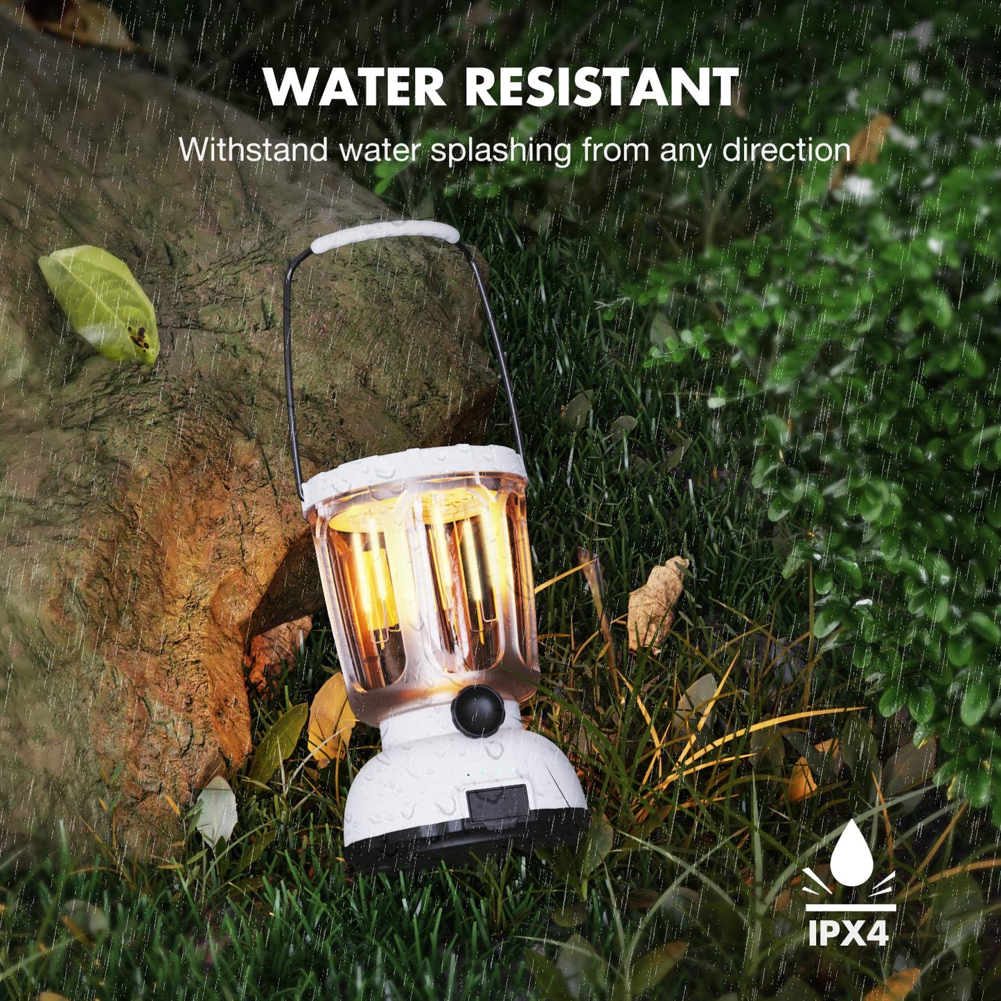 3-in-1 Power LED Camping Lantern, Rechargeable Solar Lantern with Hand Crank Emergency Light 650LM, 6000mAh Phone Charger, 200 Hours for Hurricane, Outage, Survival Kit