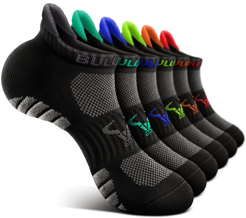 BULLIANT Men Running Socks,Active Ankle Socks No Show For Men With Cushioned Footbed Arch Support Breathable Wicking(6Pairs,Shoes Size:Men 13-15)