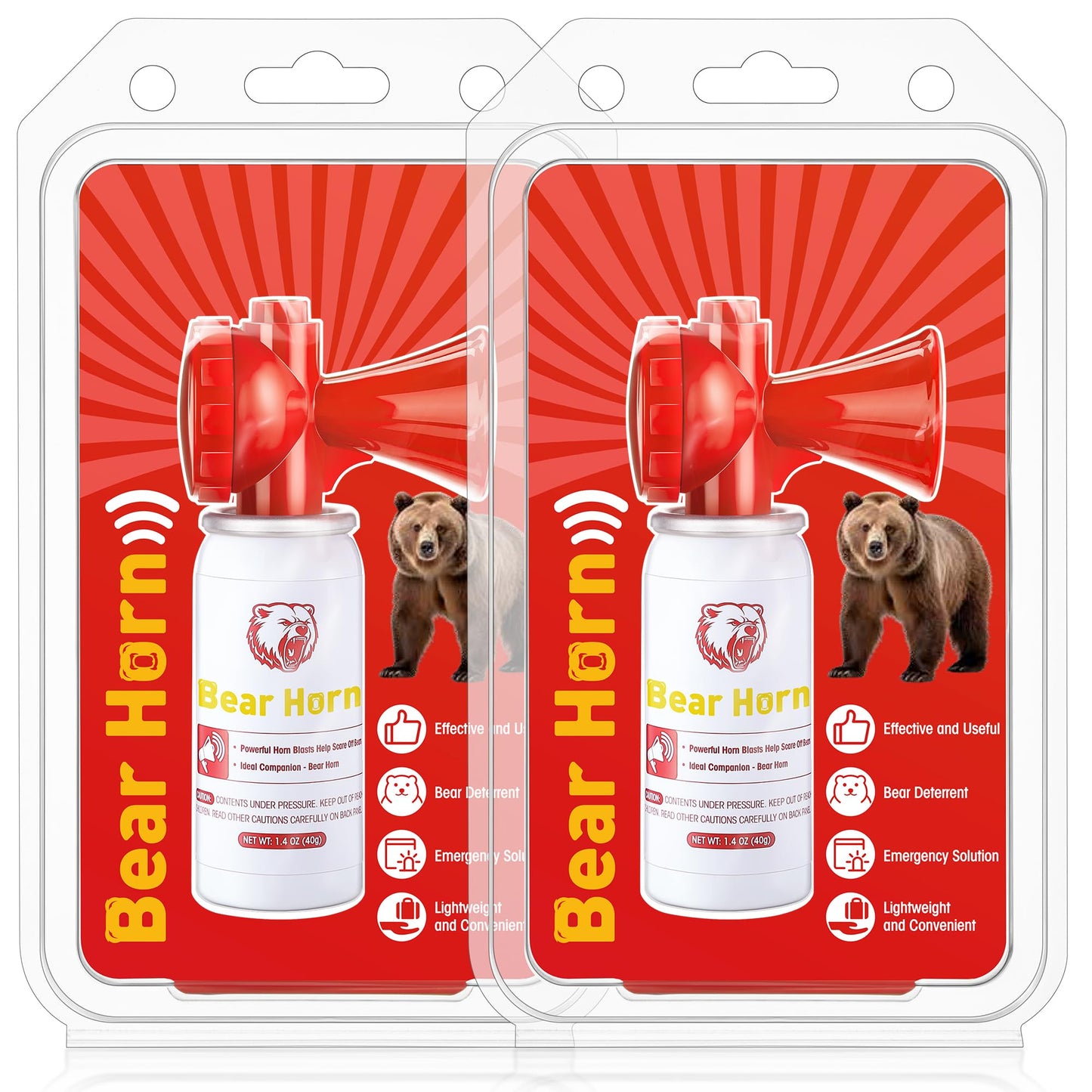 Dunkive 2 Pack Bear Horns - Very Loud 120dB Air Horns for Safety, Heard Up to 1/2 Mile Away, Scares Wild Animals