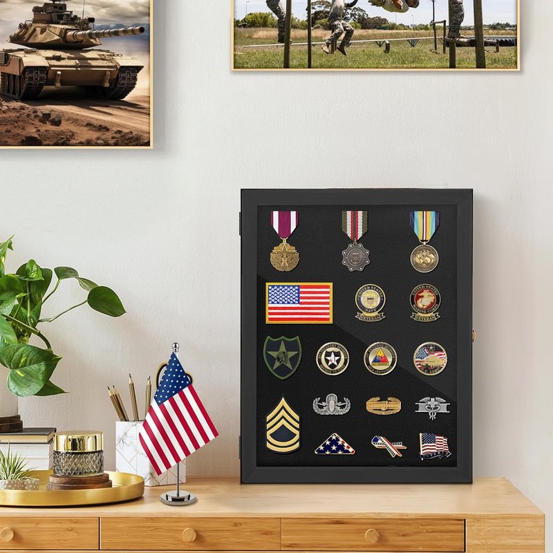 Pin Collection Display Case - 16x12 Acrylic Case with 98% UV Protection for Military Medals, Jewelry Pins & Collectibles