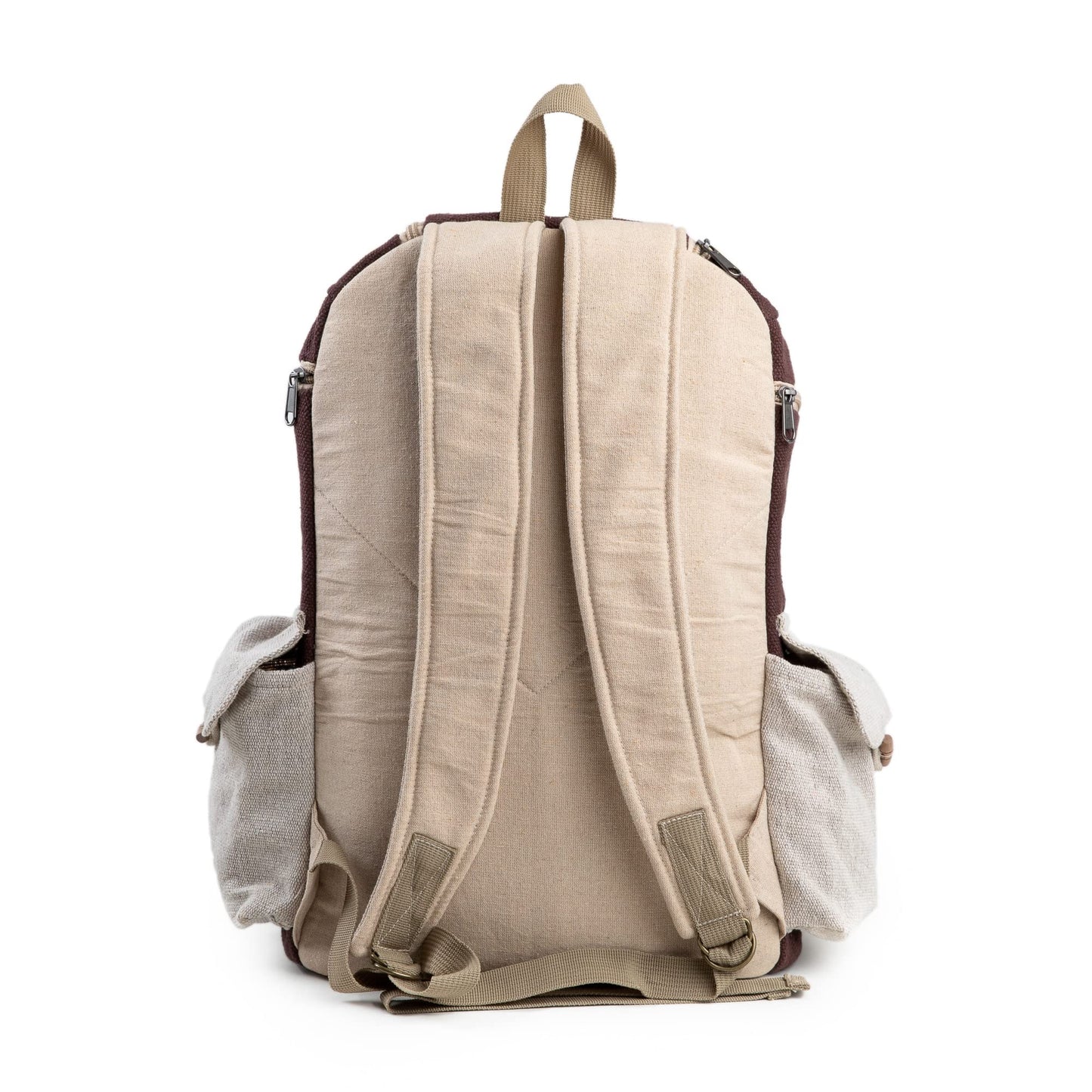Large Hemp Backpack Multi 8 Functional Pocket Bag - Eco Friendly Unisex Rustic Durable Day Backpack by Freakmandu