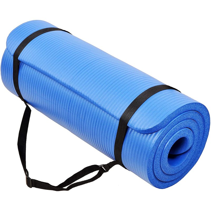 Yoga Mat 1-Inch Extra Thick High-Density Exercise Mat with Non-Slip Surface & Carry Strap for Men & Women Tear-Resistant Pilates Workout Mat for Home Gym, Floor Fitness, Deep Wine