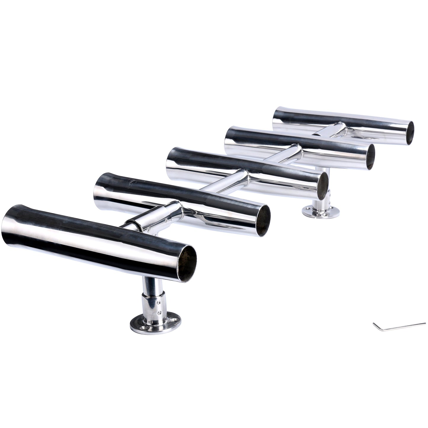 Amarine Made 5 Tube Adjustable Stainless Rocket Launcher Rod Holders , Can Be Rotated 360 Deg