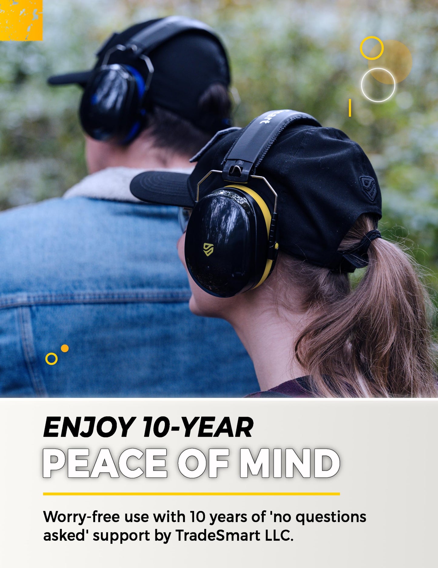 TradeSmart High-Performance Earmuffs for Shooting Range & Shooting Eye Protection Glasses + Firearm Confidence Course Included