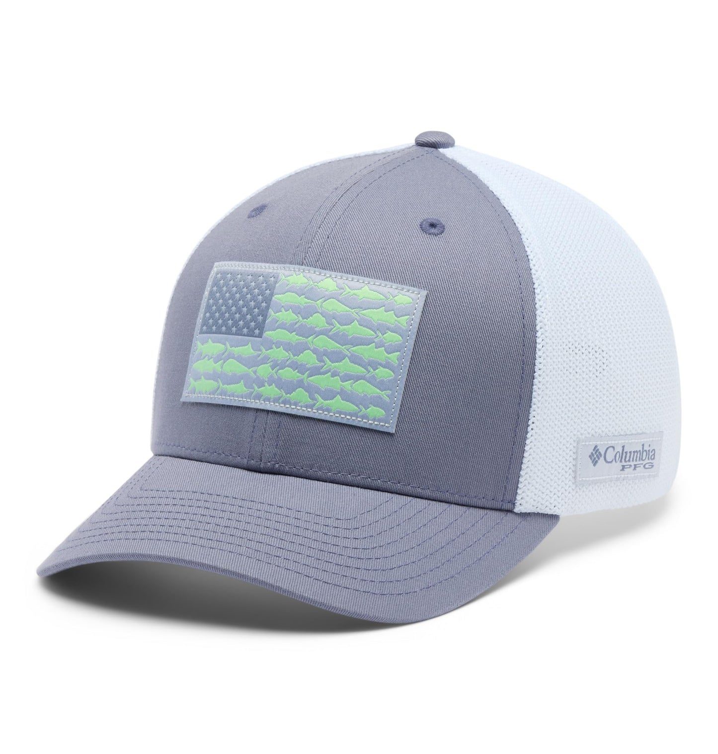 Columbia Unisex PFG Fish Flag Mesh Ball Cap, New Moon/Fish Flag, XX-Large