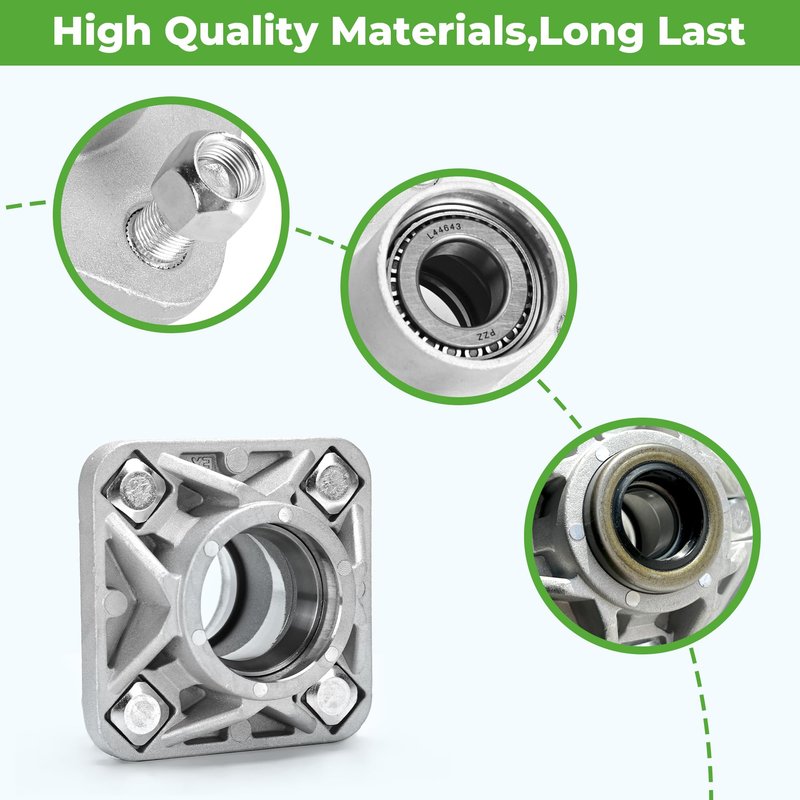 10L0L Golf Cart Front Wheel Hub Assembly with Hub Bearing/Oil Seal/Dust Cover for EZGO PDS&TXT/Medalist Gas & Electric 2001.5-2013,Replace OEM# 70895G01,L44643(Pack of 2)