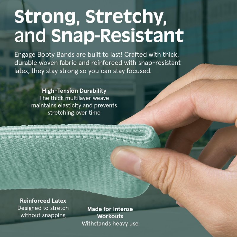 Retrospec Engage Booty Bands Resistance Band Set for Working Out & Exercise - Lightweight & Portable for Men & Women