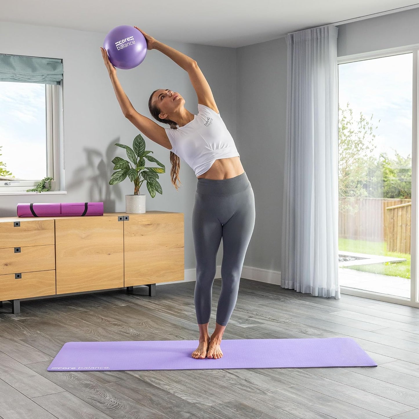 Core Balance 9 Inch Anti-Burst Pilates Ball | Mini Exercise Ball for Yoga, Barre, and Core Stability