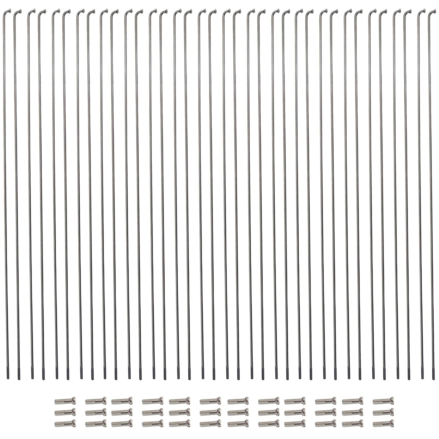 Vincita 14G Stainless Steel Bicycle Spokes (36 Pack) with Brass Nipples – Made in Europe – Rust-Resistant J-Bend Replacement Kit for MTB, E-Bike, Road & 700c Wheels (Select Length)