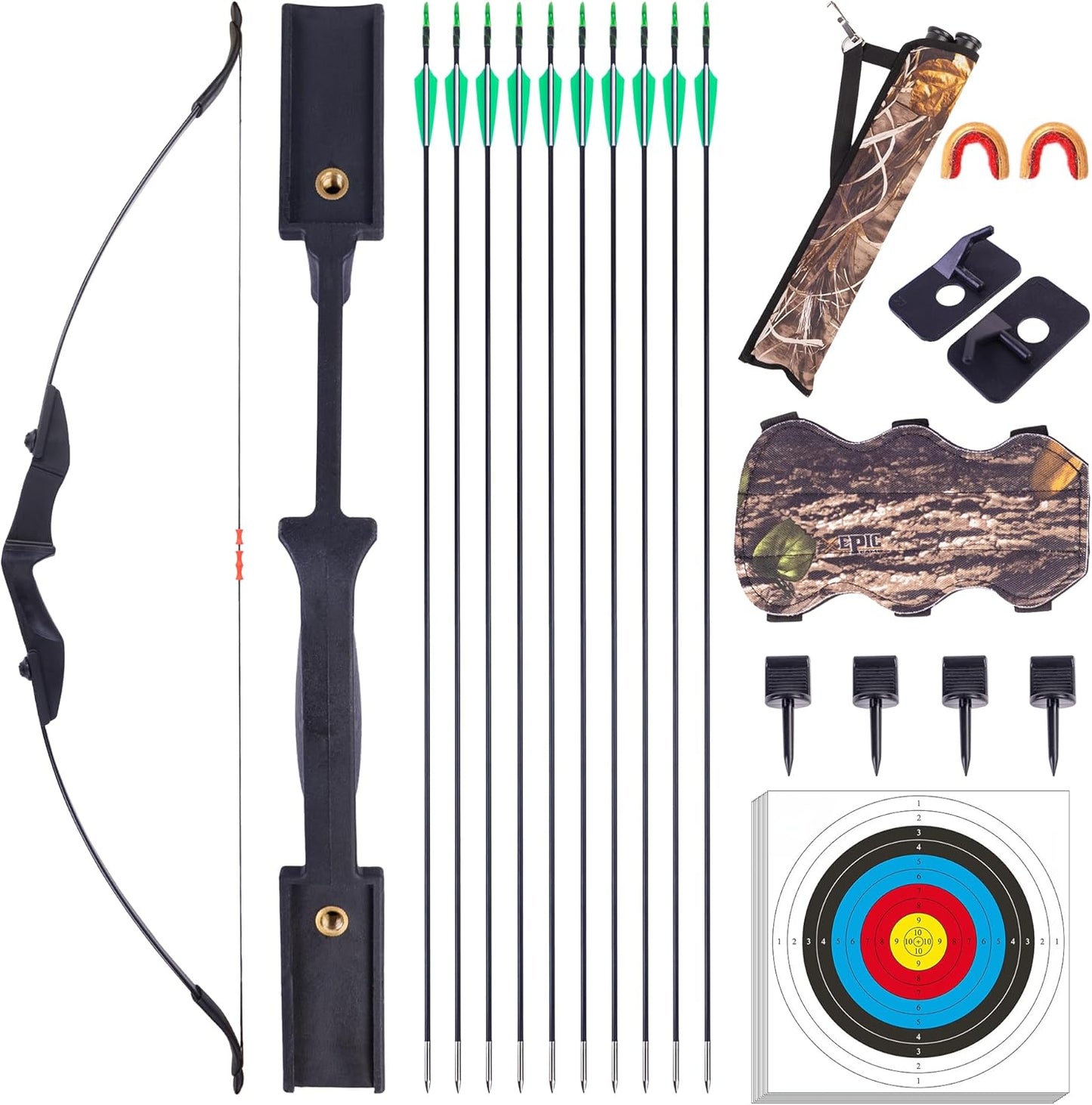 Recurve Bow and Arrow Set for Adults - Takedown Archery Kit for Beginners | Left & Right Handed, 20/30/40lbs