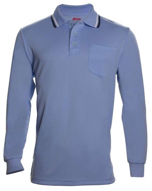 Adams Long Sleeve Umpire Polo Shirt for Baseball and Softball Umpires, Powder Blue, 2X-Large