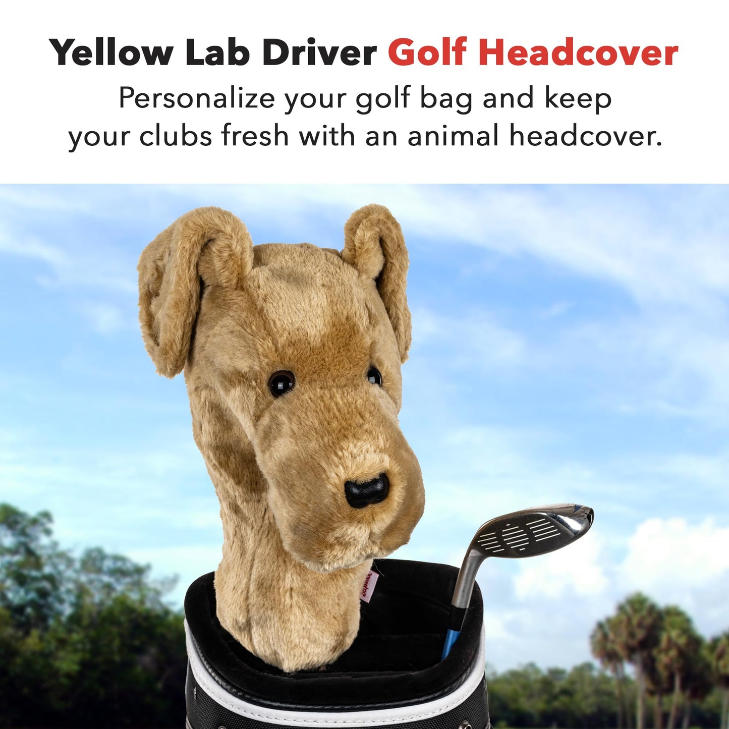 Daphne's Headcovers Yellow Lab Driver Headcover | Premium Driver Headcovers | Funny Golf Club Covers | Stylish Protection for Your Clubs | Men's Golf Gear | Driver Headcover for Men and Women