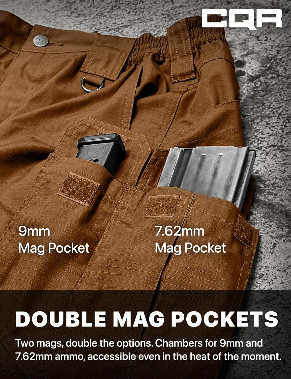 CQR Men's Tactical Pants - Lightweight Water-Resistant Ripstop Cargo Pants for Hiking | EDC Workwear