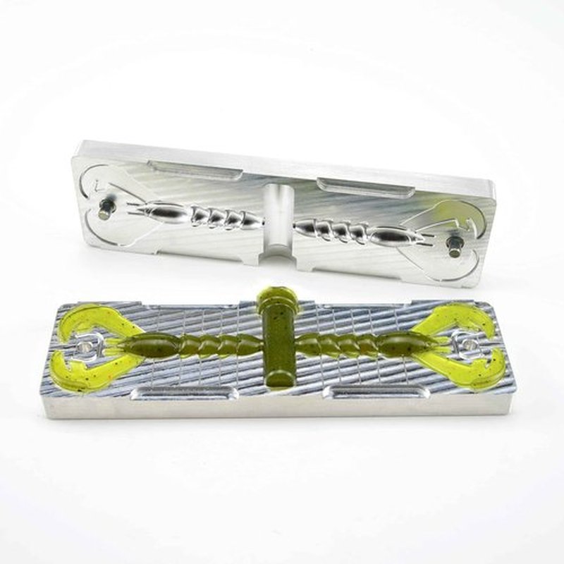 Soft Plastiс Mold Lure Making Injection Molds Fishing Lures Two Cavity Baby Rage Craw 3" (Aluminium)