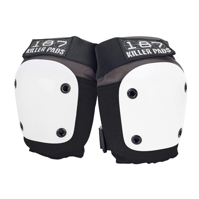 187 Killer Pads Fly Knee Pads - Grey w/White Caps - Large (Grey/White, X-Large)