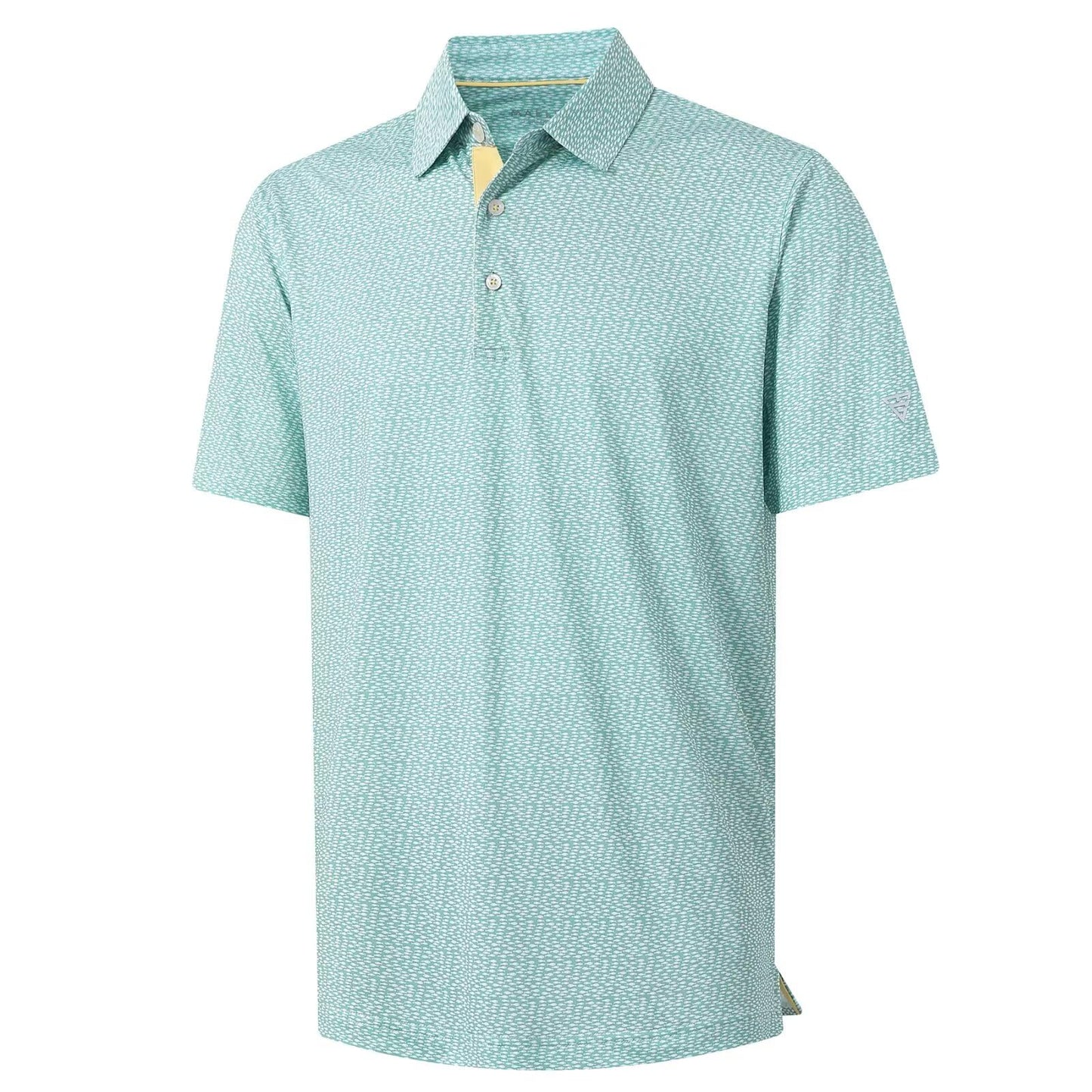 M MAELREG Polo Shirts for Men Quick Dry Fit Short Sleeve Performance Moisture Wicking Print Men’s Golf Shirts