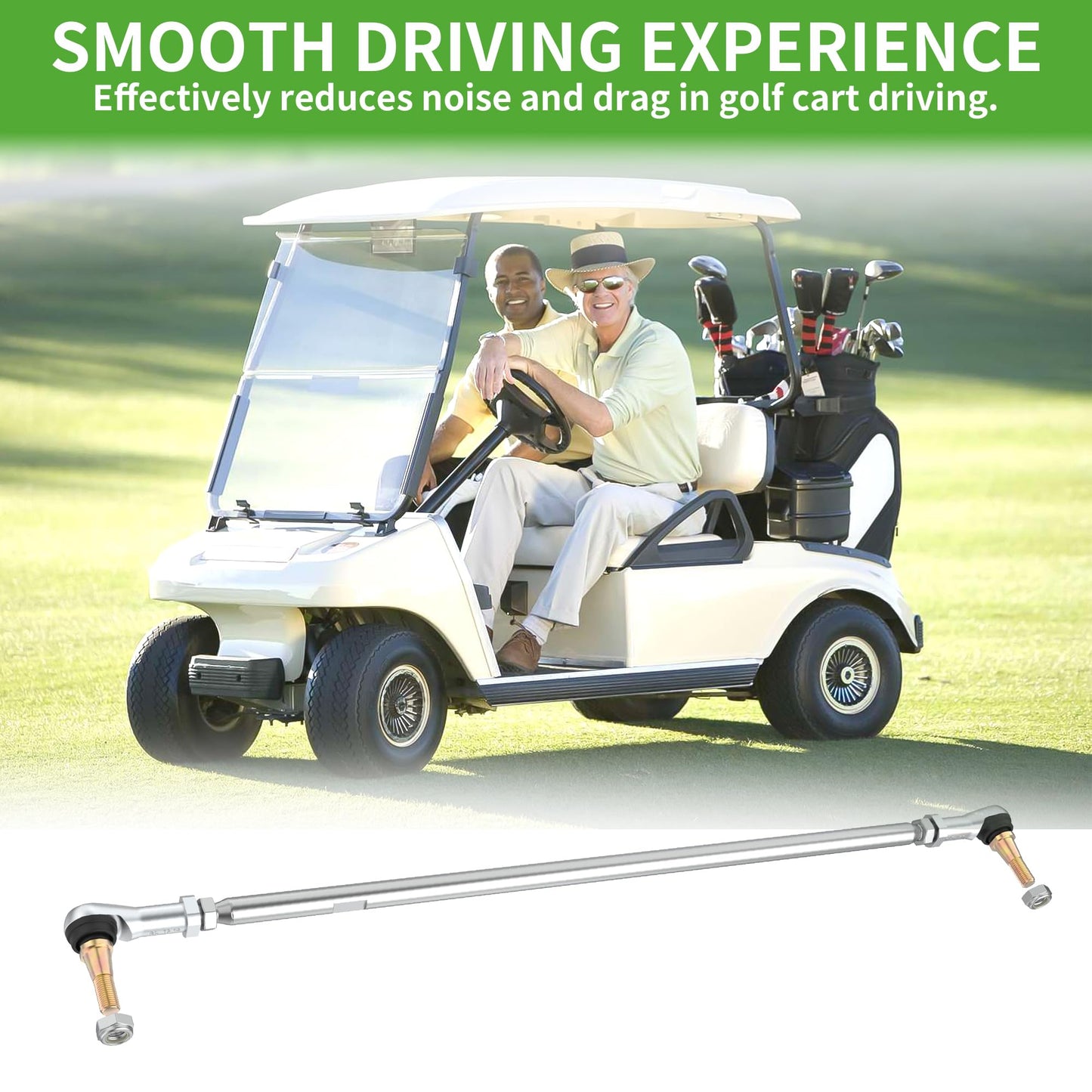 10L0L Golf Cart Tie Rod Assembly for 2001-up EZGO TXT, Shuttle, Workhorse & ST Series PDS Gas & Electric, OEM# 70876-G02 70876G02