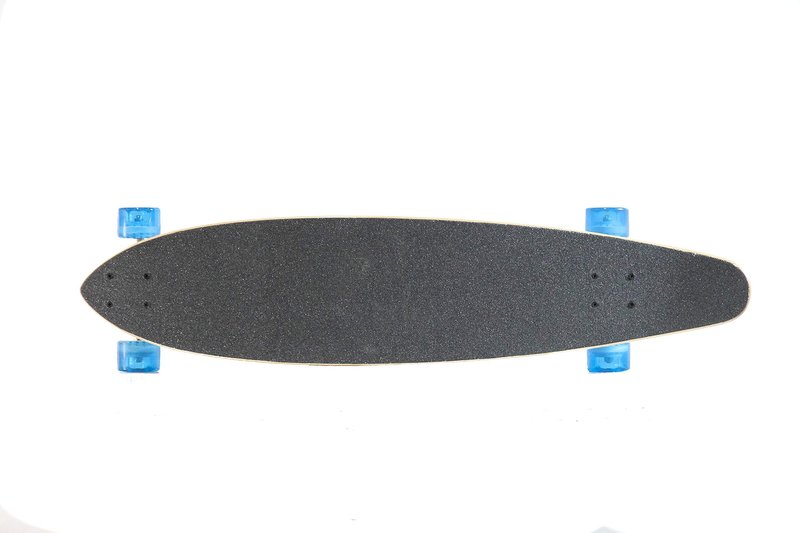 Aware Complete 38" Longboard wt 150mm Silver Reverse Kingpin Trucks, Clear Blue Wheels; 65x47mm 78A, ABEC-7 percision Bearings and 3mm Rubber risers for All Ages