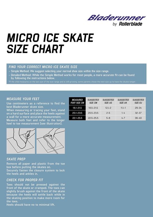 Bladerunner Ice by Rollerblade Micro Ice, Junior, Adjustable, Black and White, Ice Skates
